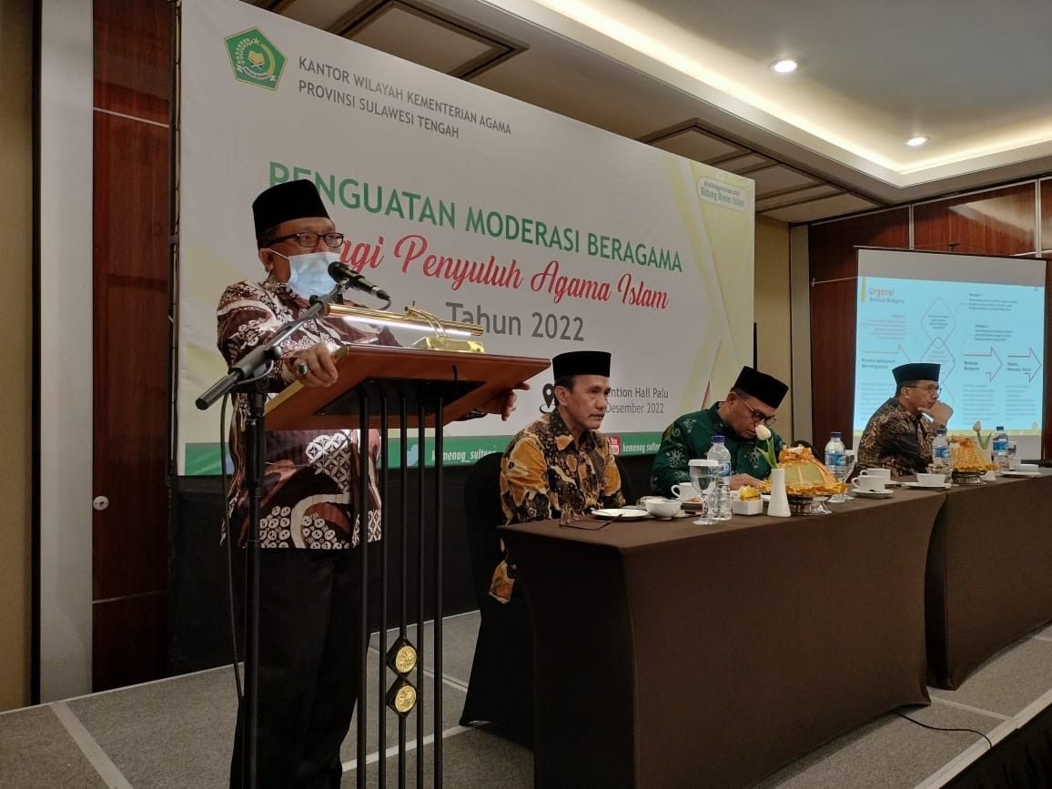 Kakanwil Agama Sulteng buka Penguatan Moderasi Beragama bagi Penyuluh Agama Islam