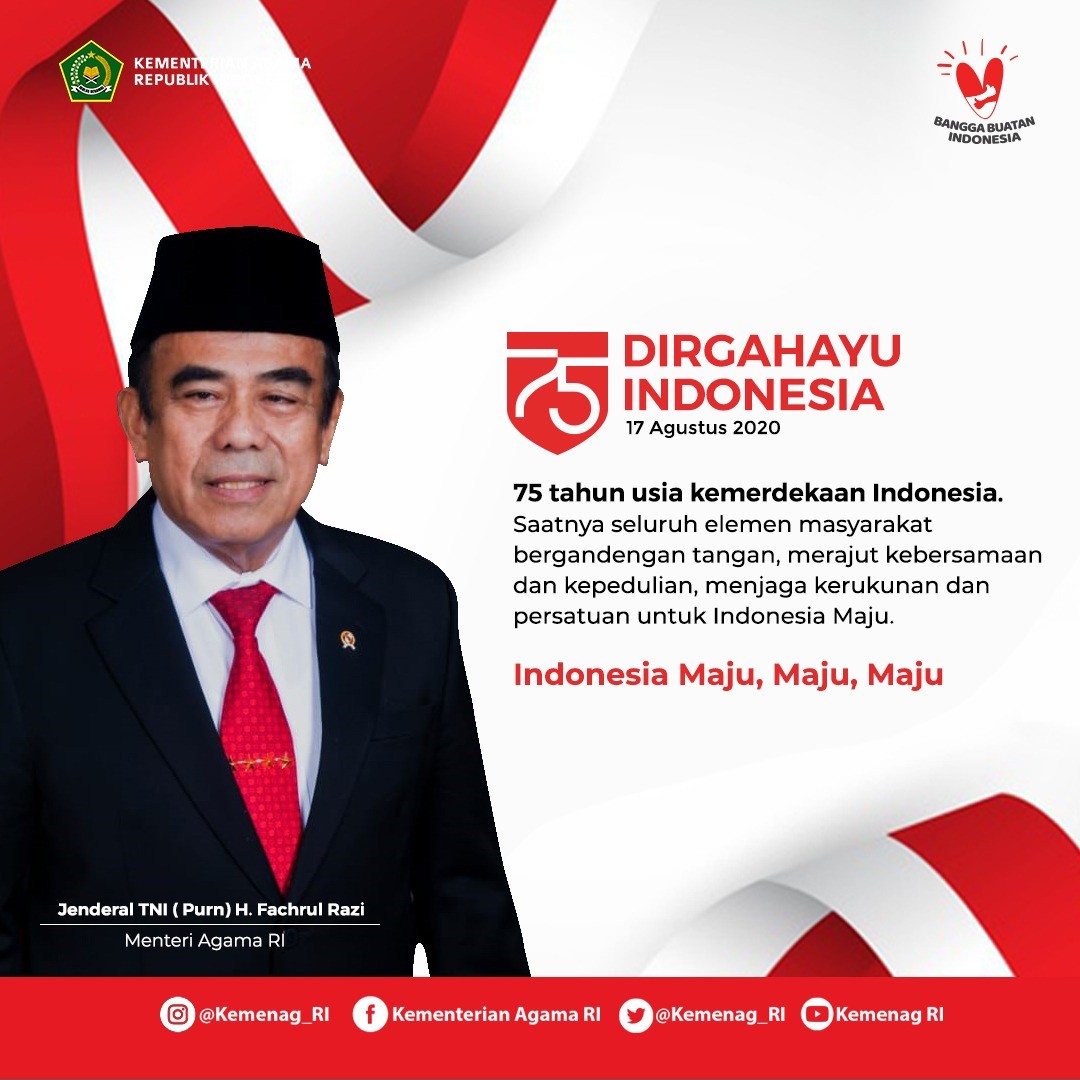 Doa Menag saat Upacara HUT ke-75 Kemerdekaan RI di Istana Negara