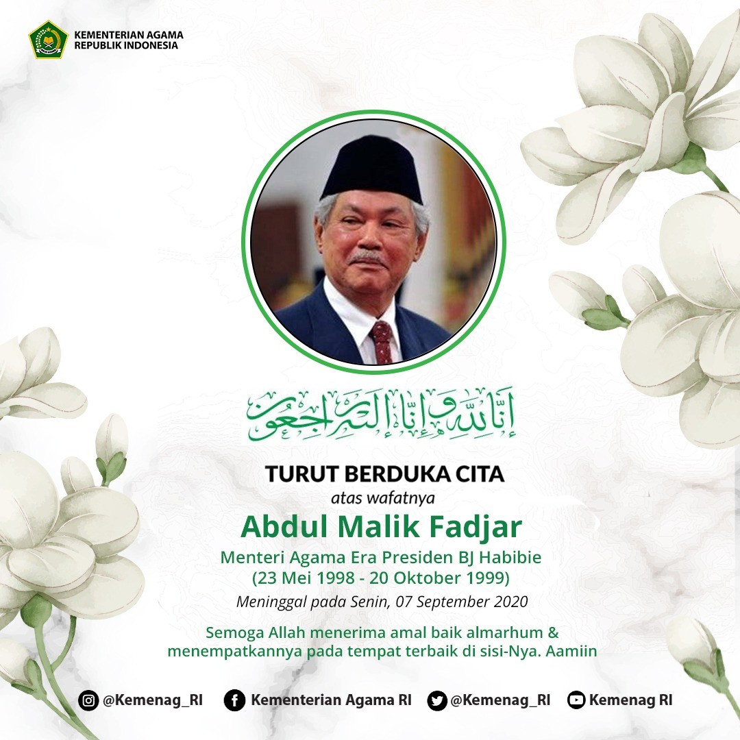 A Malik Fadjar Berpulang, Menag: Beliau Tokoh Pengembangan Pendidikan Islam