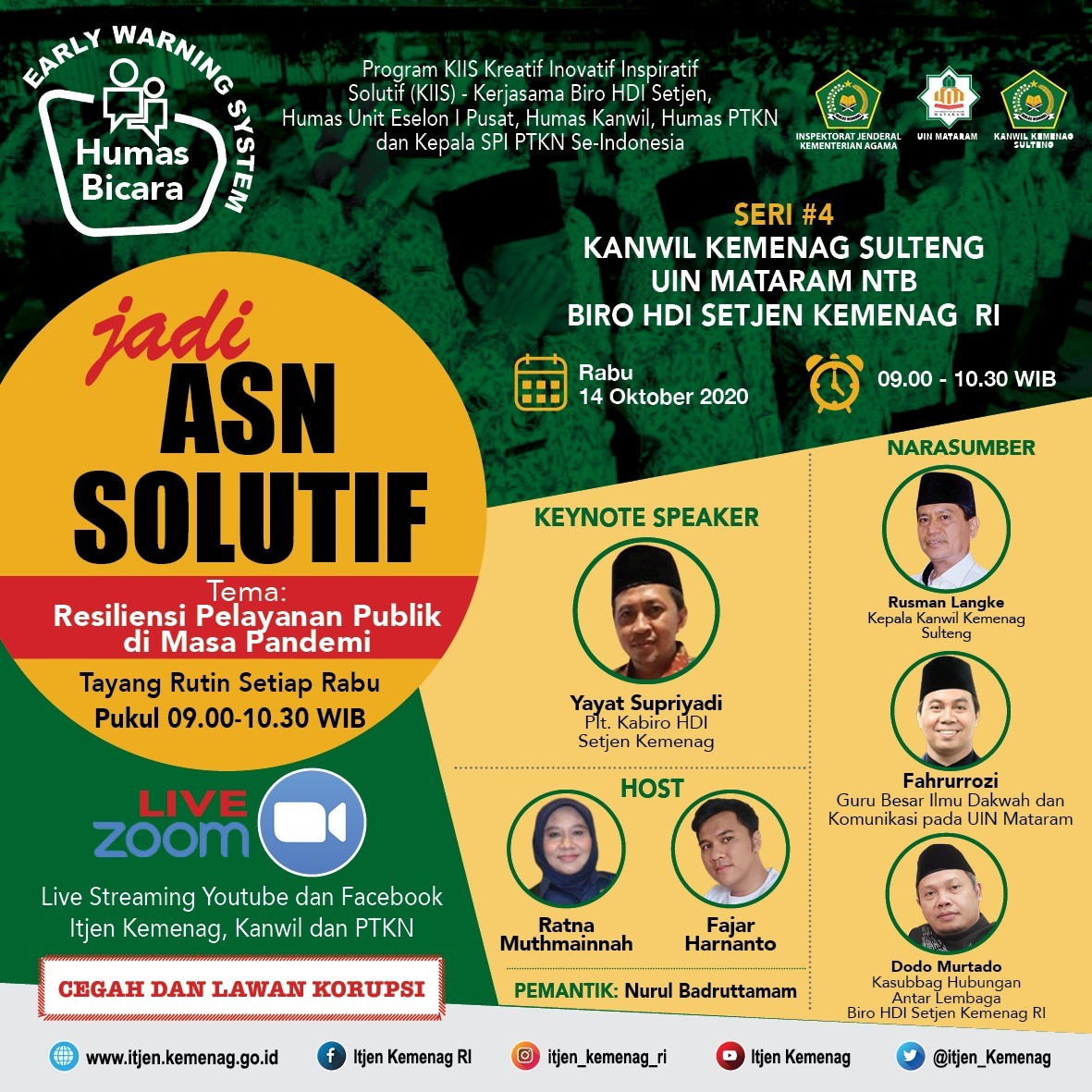 Ratusan ASN Kemenag Sulteng Ikuti KIIS Seri 4 Itjen Kemenag