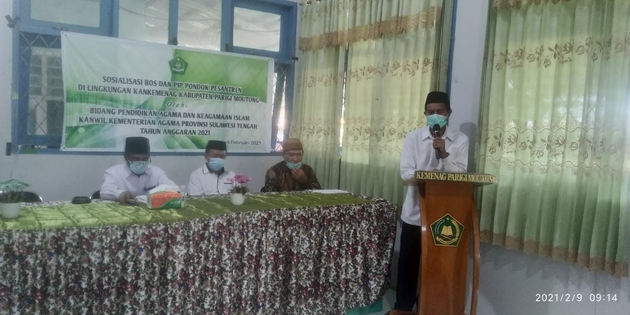 Kepala Kankemenag Parimo Buka Sosialisasi Dana Bos Dan PIP