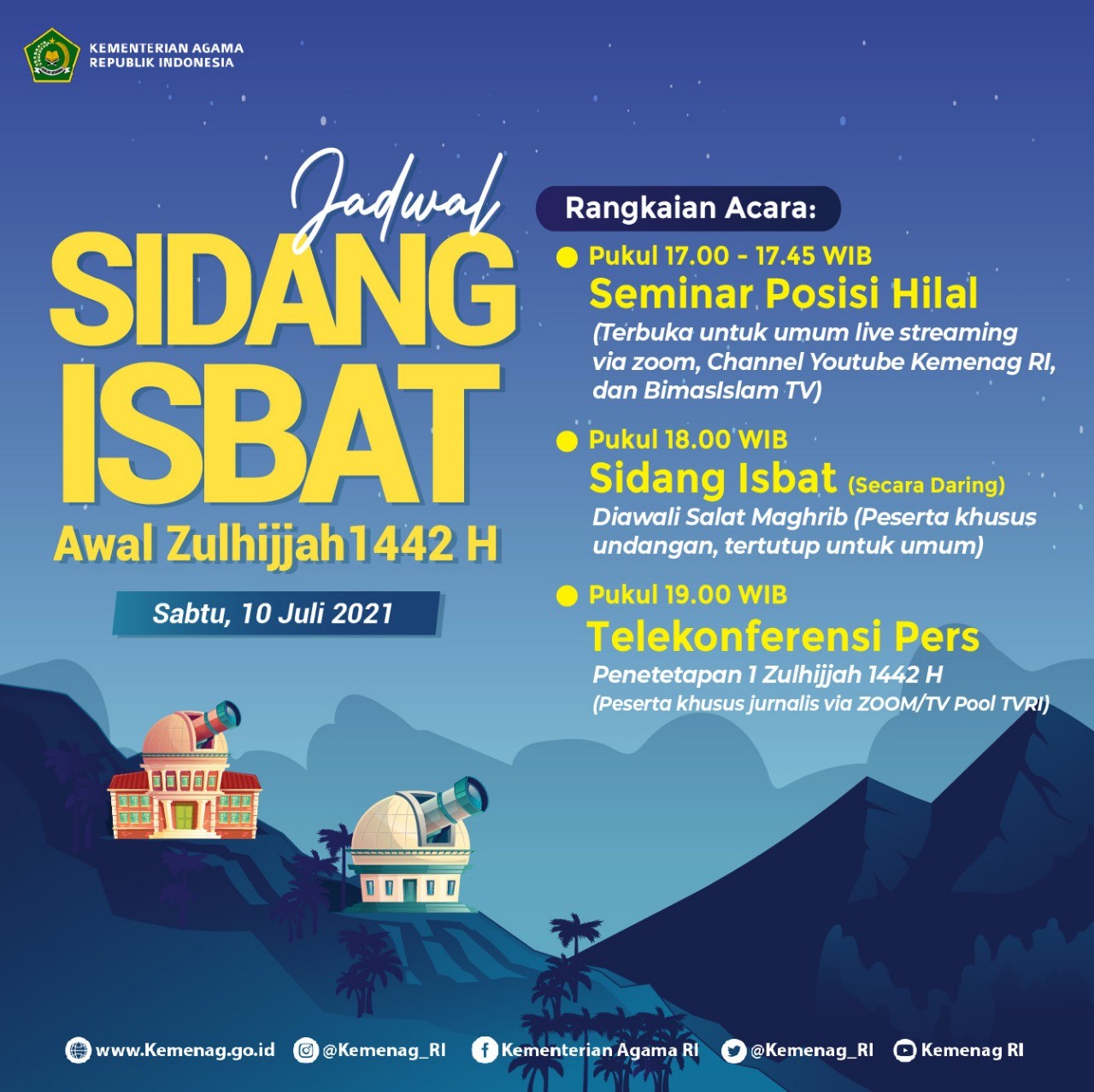 PPKM Darurat, Menag Pimpin Sidang Isbat Awal Zulhijjah secara Daring