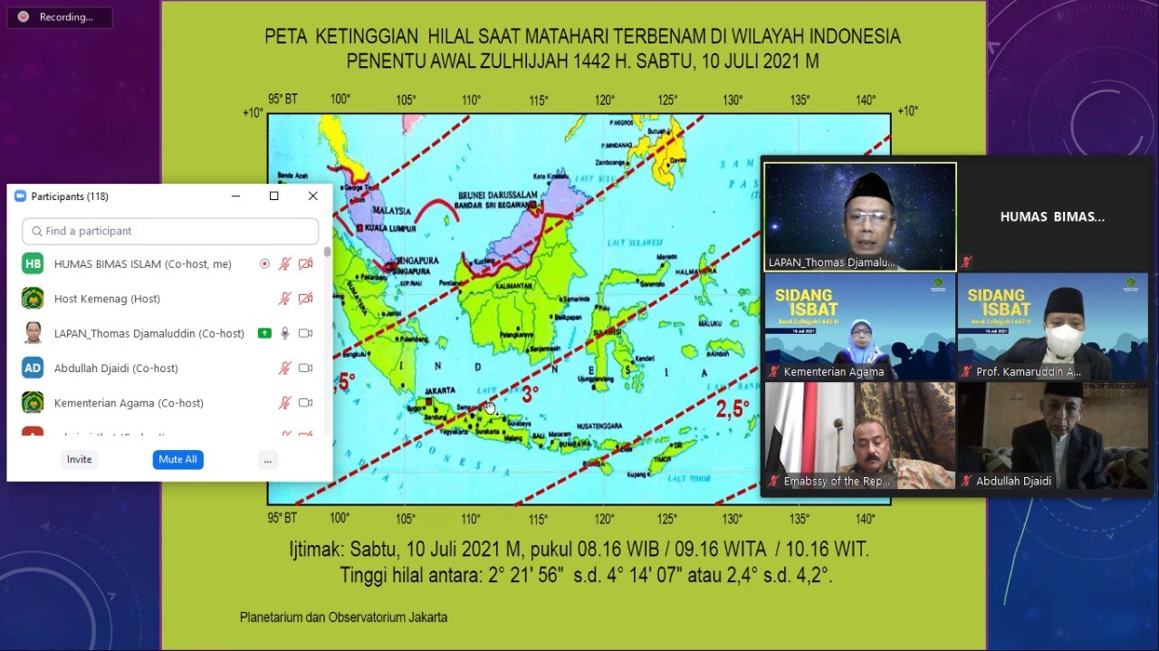 Ahli LAPAN: Posisi Bulan Akhir Zulqaidah Di Atas Kriteria MABIMS