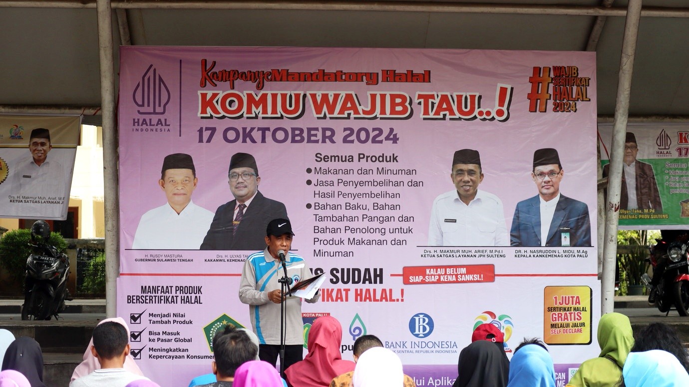 Kampanye Mandatory Halal, Pelaku Usaha Sulteng Segera Urus Sertifikasi Halal Sebelum 17 Oktober 2024