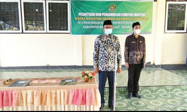 Lantik Pejabat KUA, H. Taslim : Tingkatkan Pelayanan Kepada Masyarakat