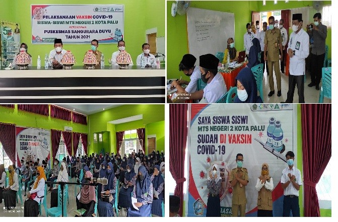 Jelang PTMT, MTsN 2 Kota Palu Gelar Vaksinasi 150 Peserta Didik