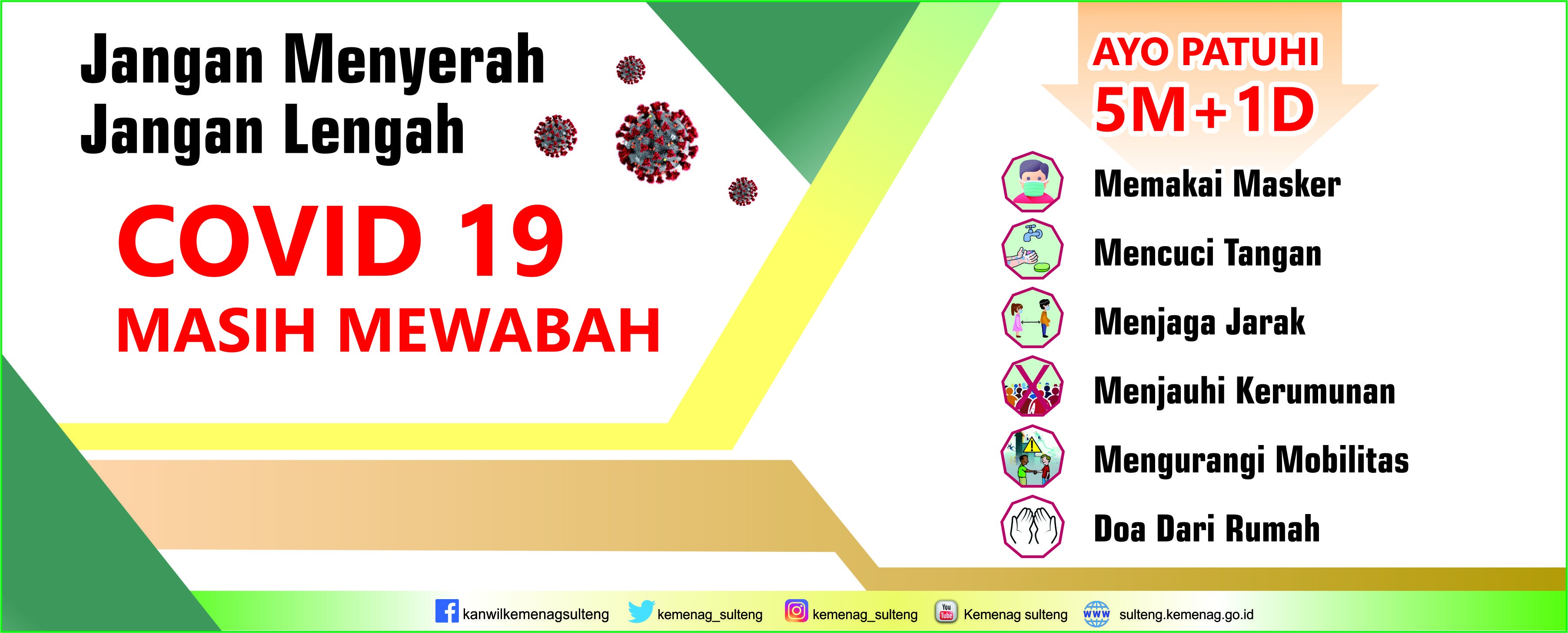 Waspada Covid 19, Patuhi 5M