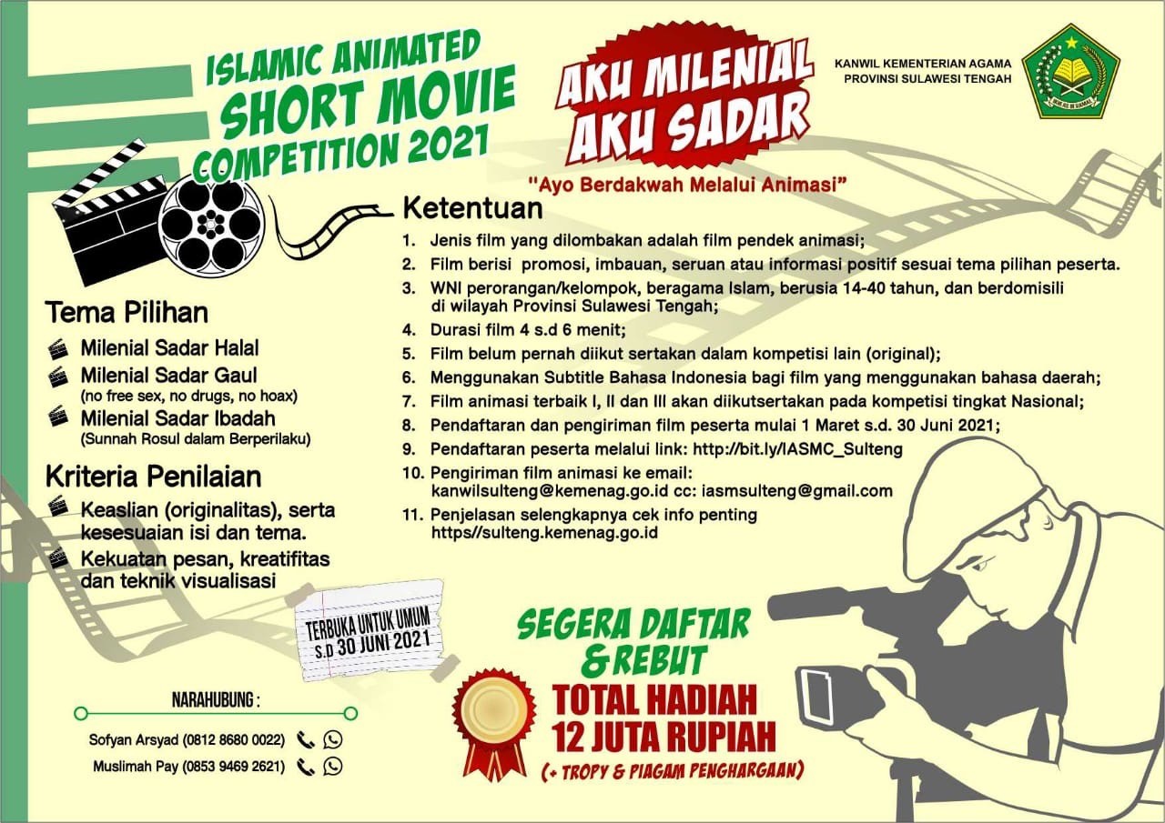Pendaftaran Kompetisi Film Pendek Animasi Islami diperpanjang