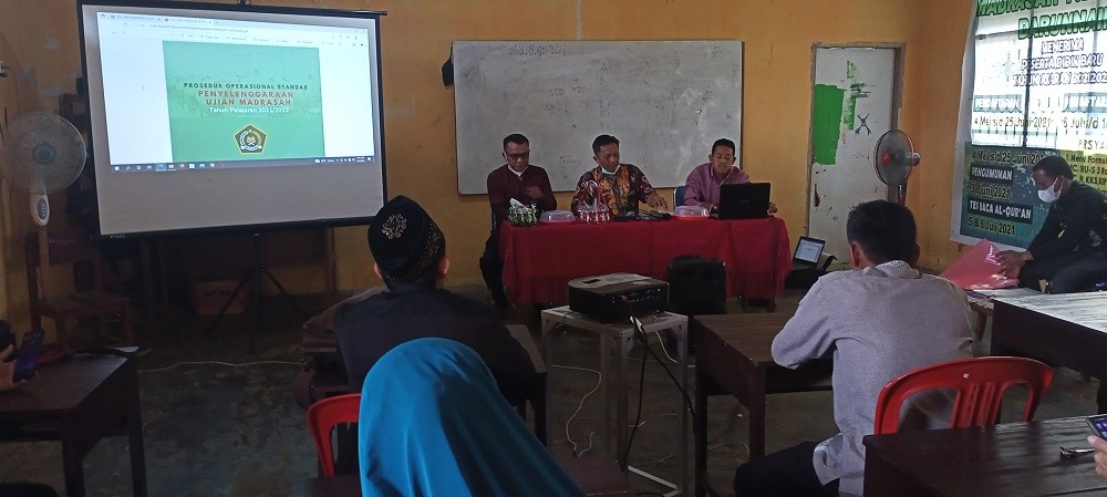 Kamad  Sewilayah Induk KKM MTs  Negeri  1 Tolitoli Ikuti Sosialisasi  POS  Ujian  Madrasah 2022