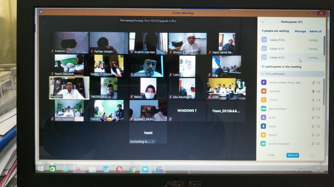 Sidak Virtual Di Zona 2;  KaKanKemenag Parimo Awasi Kegiatan ASN Pasca Libur Lebaran 